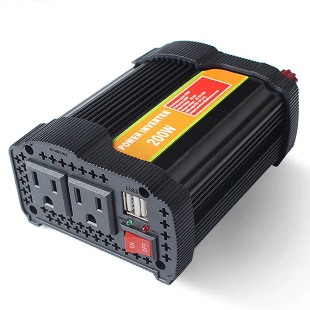 Inverter 200W 12V 24V Dc To Ac 110V 220V 50Hz 2 USB Voltage Converter Power Solar car Inverters Transformer Convert US socket | Автомобили