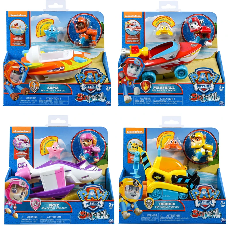 Skup Paw patrol zabawka dla psa zestaw puppy patrol ocean patrol samochód chase skye zuma figurka paw patrol marine łapa dla dzieci urodziny