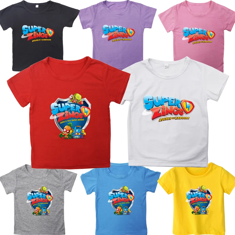 

Boys Girls Shirt Cartoon Game Super Zings T-shirts Costume Kids Toddler Clothing Boy Superzings T Shirt Children's Wear Camiseta