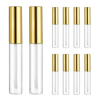 

10pcs Lip Glaze Tube 10ml Golden Color Lip Bottles Lip Glaze Bottle Lip Gloss Tube for Ladies Women Girls
