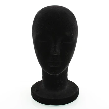 

Female Styrofoam Foam Mannequin Black Head 56cm Wig Manikin Display Hat Stand Glasses Hair