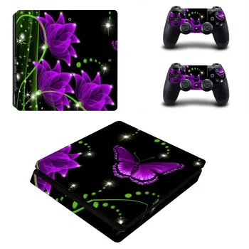 

Butterfly & Flower Style Skin Sticker for PS4 Slim Console & Controllers Decal Vinyl Skins Cover Game Accessories YSP4S-3516