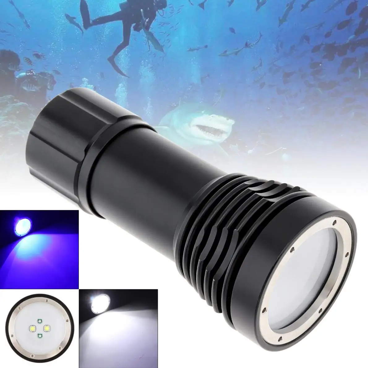 8000LM XM-L2 LED Scuba Diving Flashlight Torch Lamp Underwater 100m Waterproof 