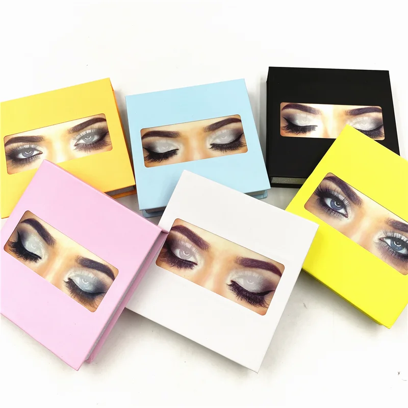 

NEW Empty Eyelashes Packaging hard Lash Box custom logo Design for 25MM Strip Lashes 3D Mink Lashes with tray