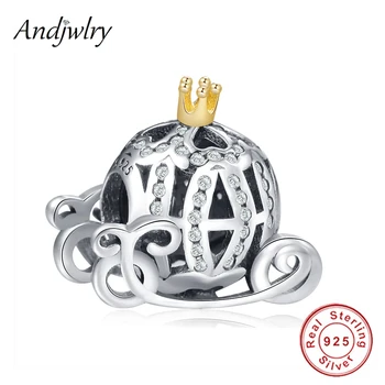 

Fit Original Charm Bracelet 925 Sterling Silver Charm Cinderella Pumpkin Car Beads For Women DIY Jewelry Berloque Gift