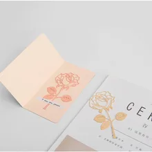 1 шт., роскошная металлическая Закладка в форме цветка и поздравительных открыток из розового золота, Модные Золотые зажимы для книг, бумажные креативные товары, офисные принадлежности