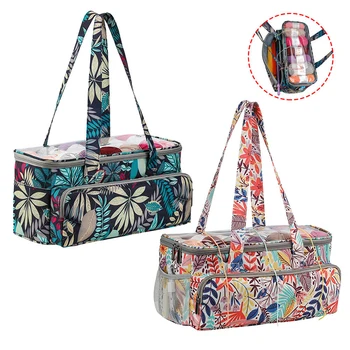 

1Pcs Portable Storage Bags Large Capacit Knitting Tote Bag Maple Leaves Square Shape for Knitting Needles Yarn 600D Oxford