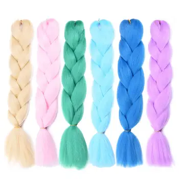 

Afro Ombre Crochet Hair Wick Expression Pre Stretched Braiding Hair Extensions Colored For Braids Jumbo Synthetic Hair