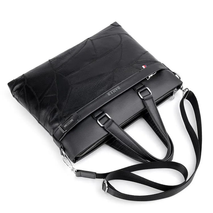 

New Style Full-grain Leather Men's Bag Handbag Business Large Capacity Computer Briefcase