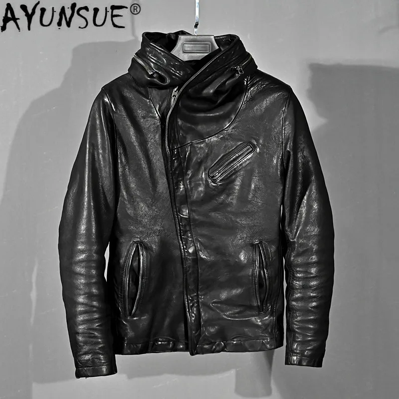 Ayunsue 2020 New Genuine Leather Jacket Men Clothes 100 Real Sheepskin Coat Vintage Motorcycle