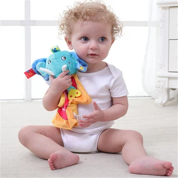 

0-12 Months Baby Toys Cow / Elephant Cute Hand Puppet Muppet Baby Toys Puppets Cartoon Animal Soft Toddler Plush Toys