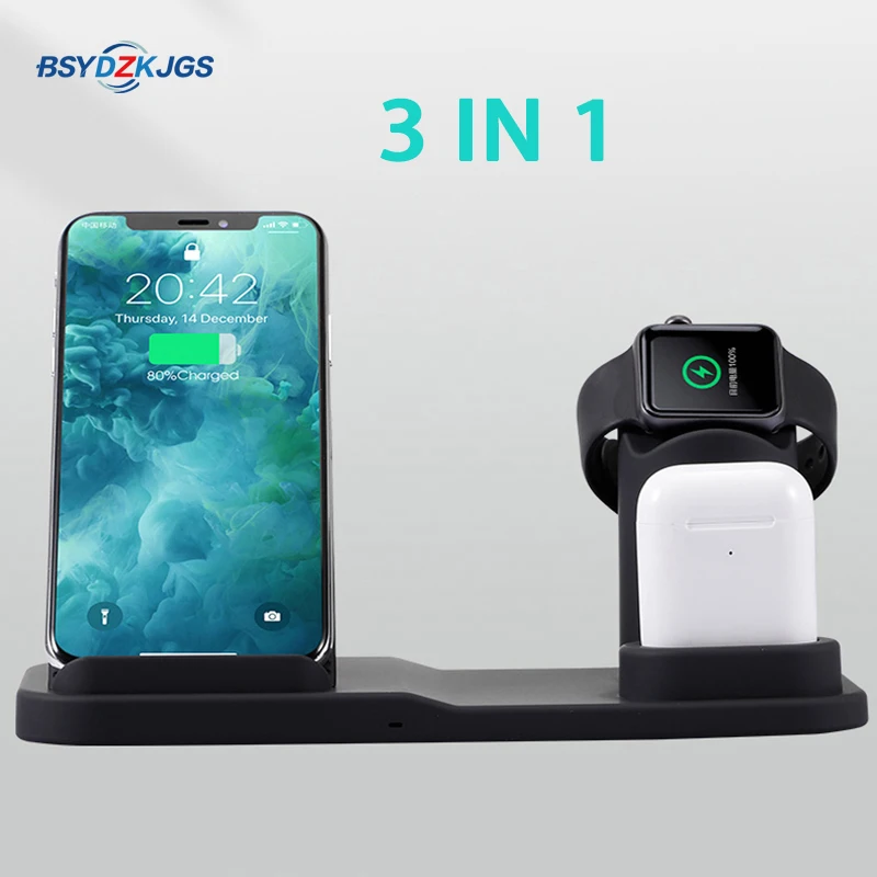 

New 10W Qi Wireless Charger For IphoneX / XR / Xs MAX / 8/8 Plus / X / 7/7 Plus / 6 / 6s Plus 3 IN 1 Fast Charger Quick Charge F