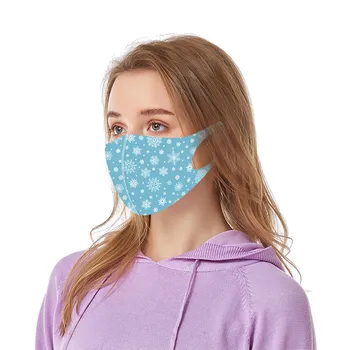

snowflake Print Masks 5/10PCS Unisex Protect Protective Face Mask Ear hook cotton Breathable Face Masks mondmasker wasbaar