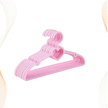 

10pcs Kids Clothes Hangers Heart Shape Clothes Hangers Plastic Clothes Hangers Skid Resistance Coat Hangers (Random Color)