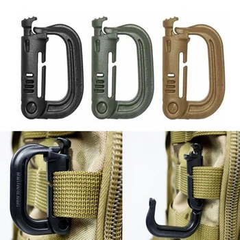 

20pcs Plastic Carabiner Army D-Ring Hook Molle Webbing Backpack Buckle Clip Snap Safe Lock Camping Hiking Climb Outdoor Tools
