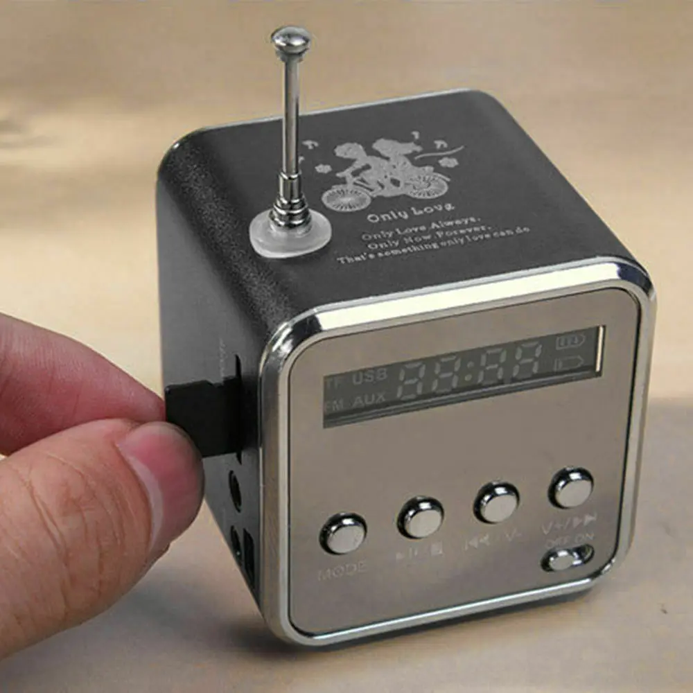 MLLSE портативный мини стерео супер бас MP3 динамик SD TF USB FM радио Музыкальный плеер TDV26 вставленный UDisk карта динамик радио плеер