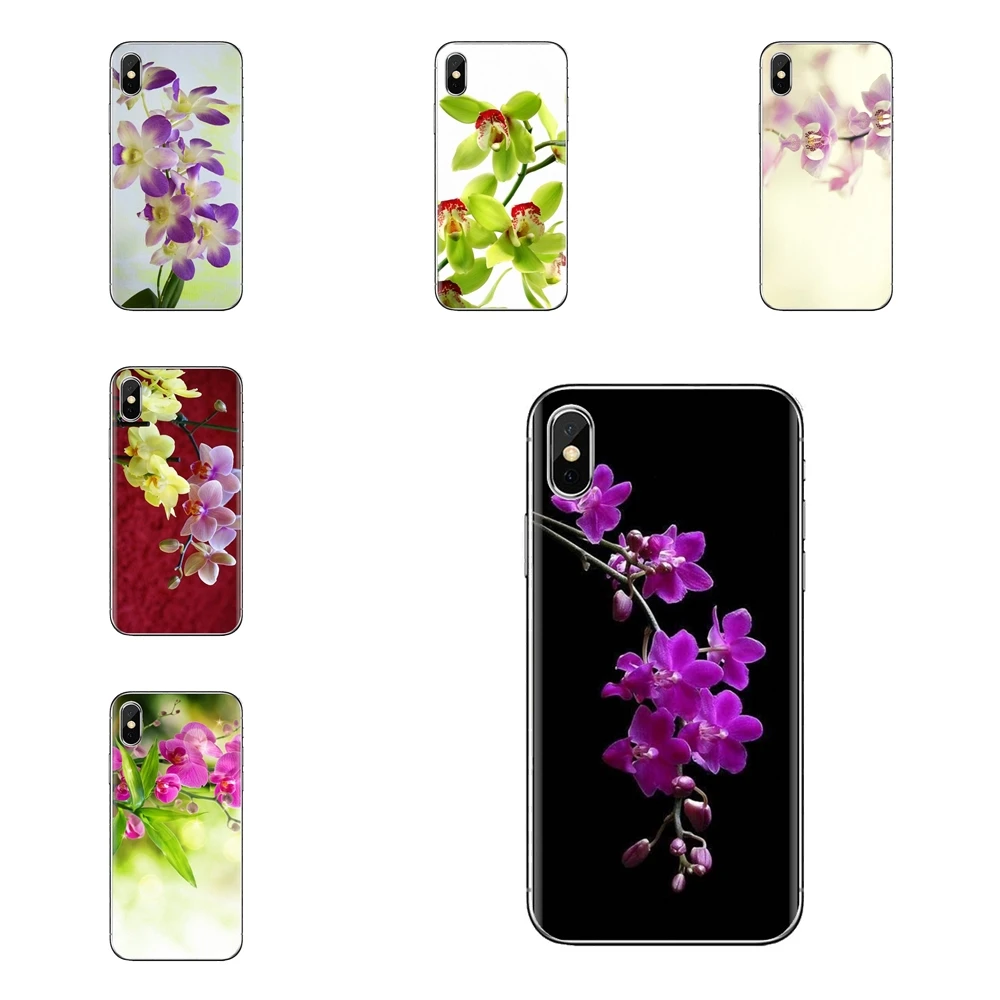 Для iPod Touch Apple iPhone 11 Pro 4 4s 5 5S SE 5C 6 6S 7 8 X XR XS Plus Max цветы орхидеи HD обои прозрачный чехол
