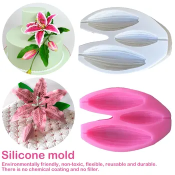 

1pc Silicone Lily Buds Mould Cake Decorating Tools Food Safe Mold Wedding Fondant Cake Mold Sugarcraf Flower Petal Paste