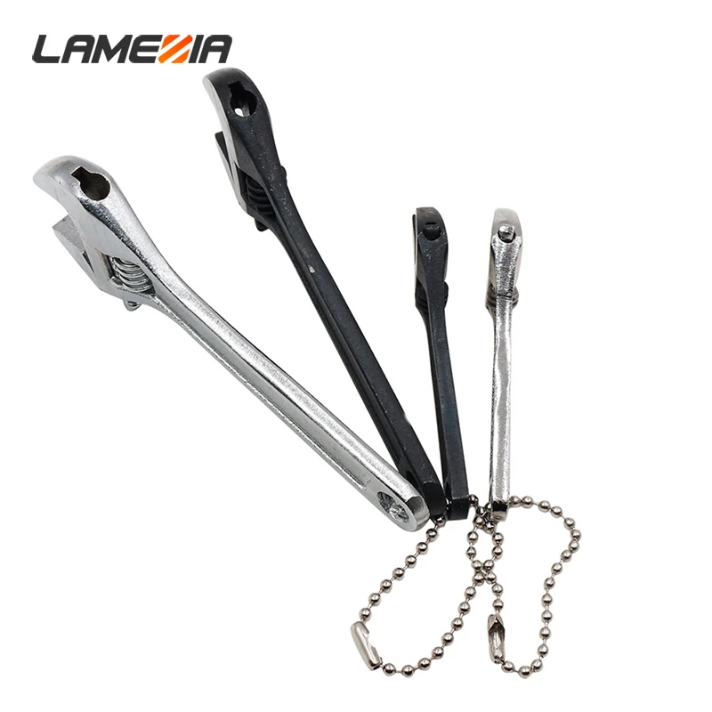 LAMEZIA 1pc 2.5/4 Inch Carbon Steel Multifunction Mini Activity Wrench Portable Hand Tool Universal Adjustable Spanner