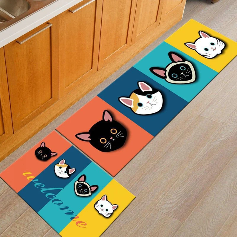 

New Kitchen Mat Cheaper Anti-slip Modern Area Rug Living Room Balcony Bathroom Printed Carpet Doormat Hallway Geometric Bath Mat