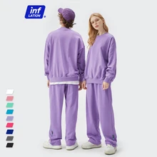

INFLATION Oversized Couple Matching Tracksuits 2022 Spring Candy Color Sweatshirts Set Unisex Leisure Jogging Suits Sportswear
