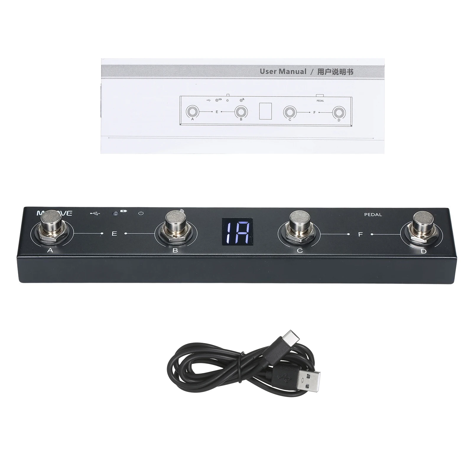 M-VAVE Chocolate BT Controller MIDI Wireless – Pedale Portatile Ricaricabile Con 4 Pulsanti E App Di Controllo, Perfetto Per Musicisti E DJ