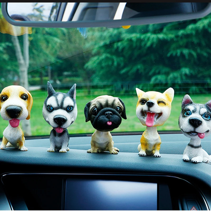 OHANEE кивая собака забавные качающиеся игрушки с головой куклы-щенки качели Автомобильные украшения авто Декор интерьера автомобиля игрушки для приборной панели