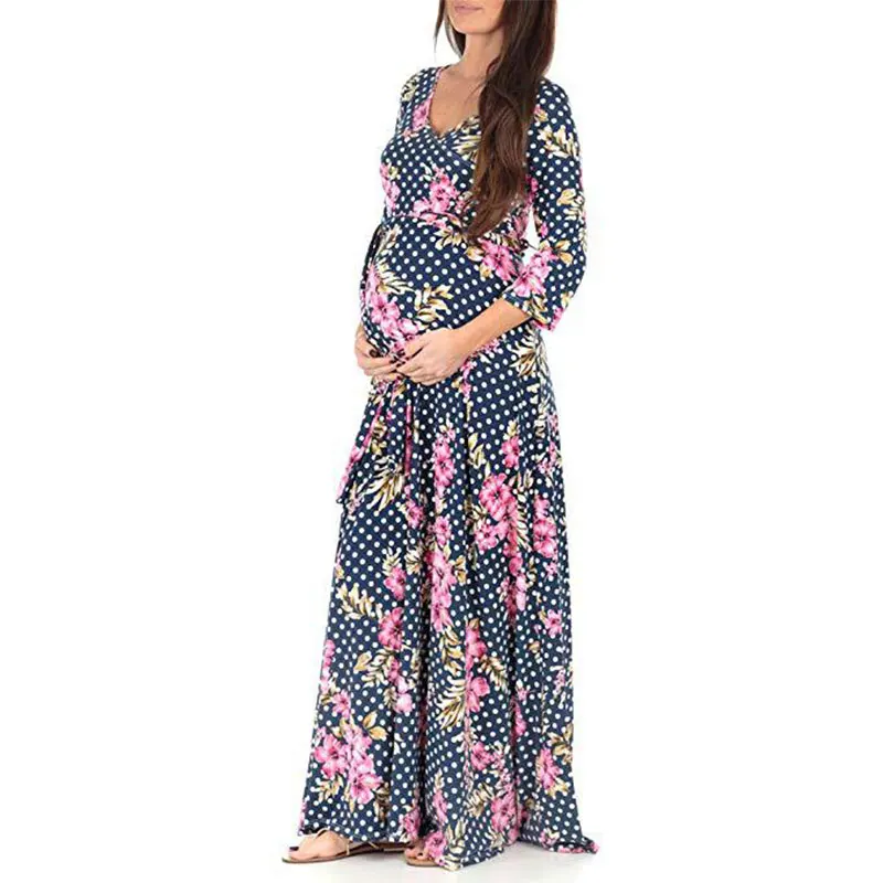 Красочные платья для беременных; Одежда для беременных женщин; Vestidos; платье для беременных; Платье для фотосессии; Макси-платье; одежда - Цвет: 08