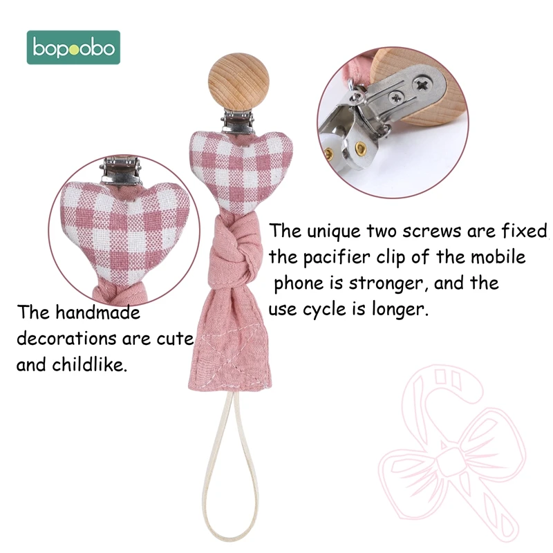 Bopoobo 1 шт., детская пустышка, зажим на цепочке, хлопковая ткань, плюшевые игрушки в виде животных, пустышка, держатель для сосок, игрушки для новорожденных, аксессуары для кормления