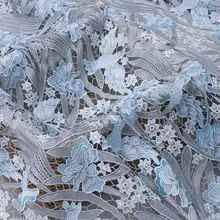 GLace 1Y/Лот синий водорастворимый кружева вышивка шитьё ткань для платья ткань аксессуары TX1322