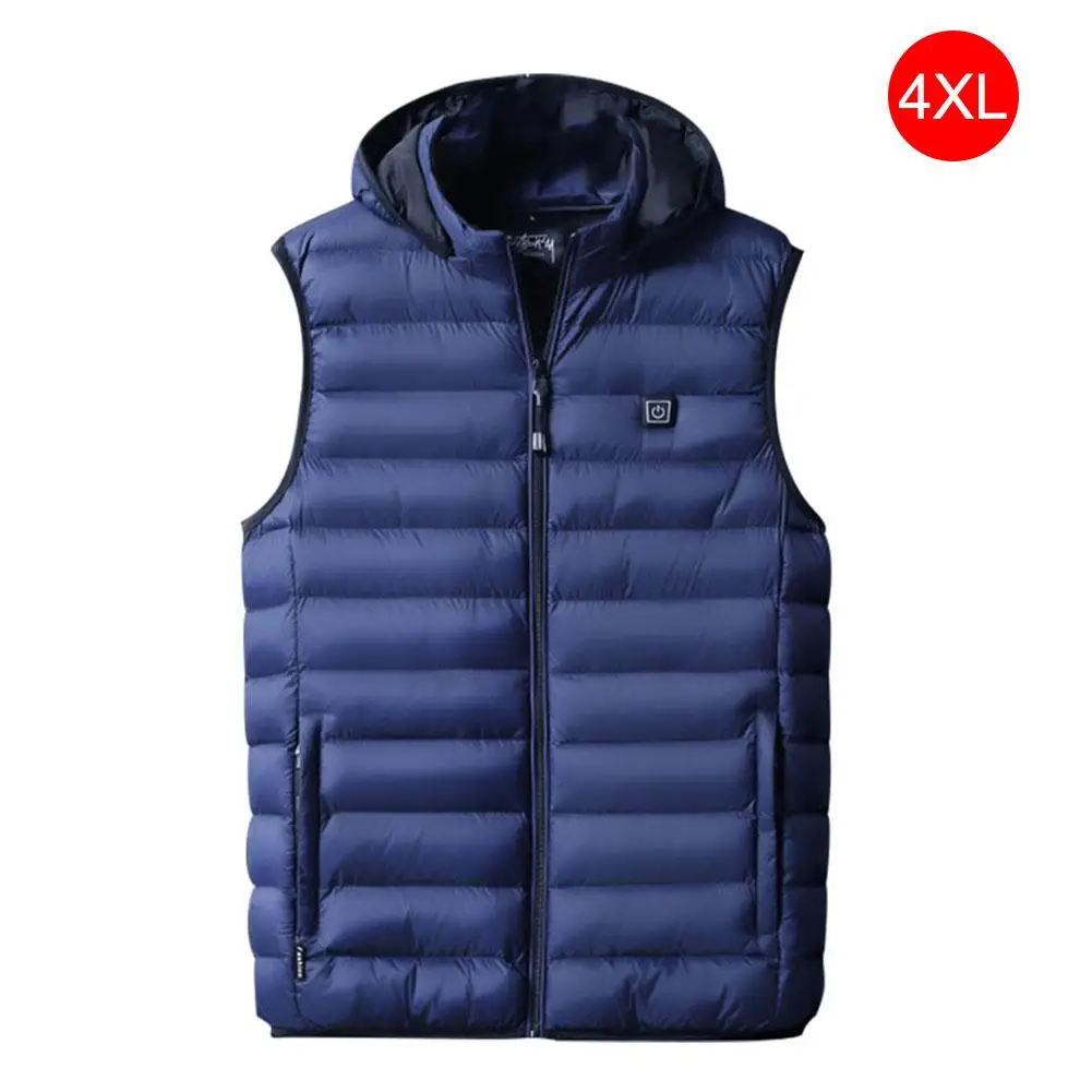 4XL Мужской открытый жилет с электроподогревом теплая куртка перезаряжаемый легкий жилет теплый для осенне-зимней одежды - Цвет: 4XL