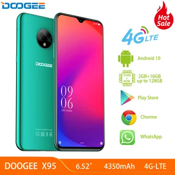 

DOOGEE X95 6.52" Display Android 10 4G LTE SmartPhone 13MP Triple Camera Mobilephone 2GB RAM 16GB ROM MTK6737 4350mAh Cellphone