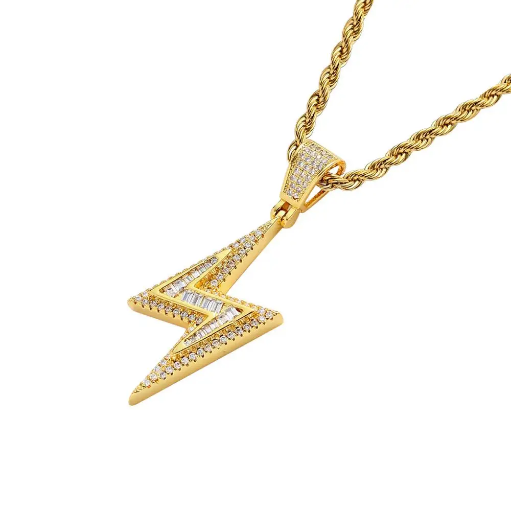 Мужская хип хоп iced out подвеска с молнией ожерелья AAA циркон мужской хип-хоп ожерелье ювелирные изделия роскошные подарки, Прямая поставка