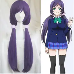 Аниме Love Live! Tojo Hiroshi искусственный фиолетовый парик для ролевых игр парик для Хэллоуина синтетические волосы