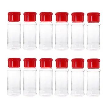 

12PCS Clear Thickened Salt Flavoring Seasoning Holder Jar Bottles for Restaurant Barbecue Home