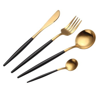 

4pcs Tableware Stainless Steel Dinnerware Cutlery Fork Spoons Silverware