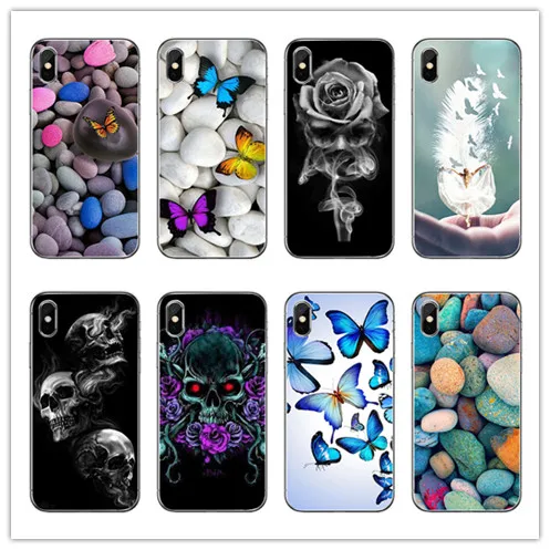 Animal cat rain flower stone butterfly TPU Phone Case for iPhone 5 5Sx 6 7 7plus 8 8Plus X XS MAX XR | Мобильные телефоны и