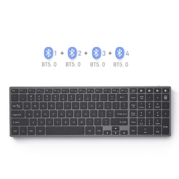 

SeenDa Rechargeable Bluetooth keyboard for Tablet Laptop Russian/French/German /English 4Device Sync Wireless keyboard Metal