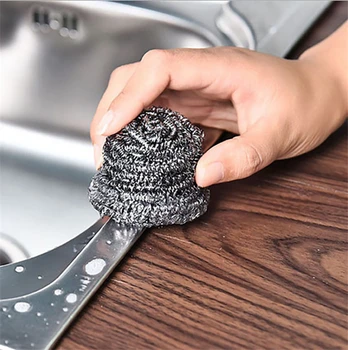 

Kitchen Stainless Steel Brush Pot Household Dishwashing Brush Decontamination Cleaning Steel Balls Cleaning Ball Tool