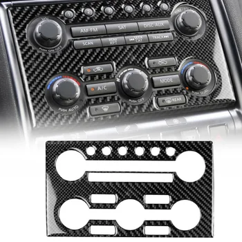 

Carbon Fiber Black Interior AC Control Panel Frame Cover Trim Automotive Interior Stickers For Nissan GT-R R35 2008-2016