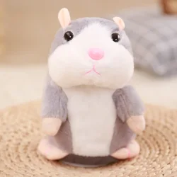 Hamster en peluche Kawaii, jouet électronique, répétition parlant et Nod, aide les enfants à apprendre les langues 
