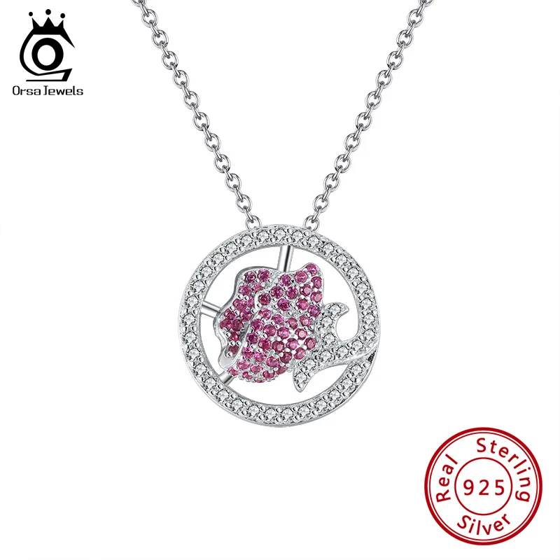 Ожерелье ORSA JEWELS из настоящего серебра 925 пробы фиксированная подвеска в форме