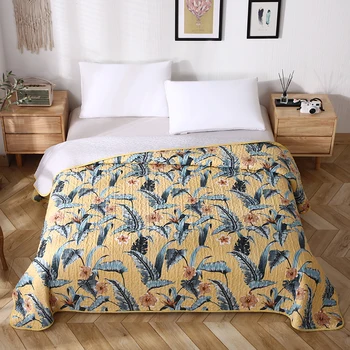 

New Style European American Plant Printing Bedding Cotton Polyester Bedspread Coverlet/Bed Cover Quilt Coverlet Blanket #sw