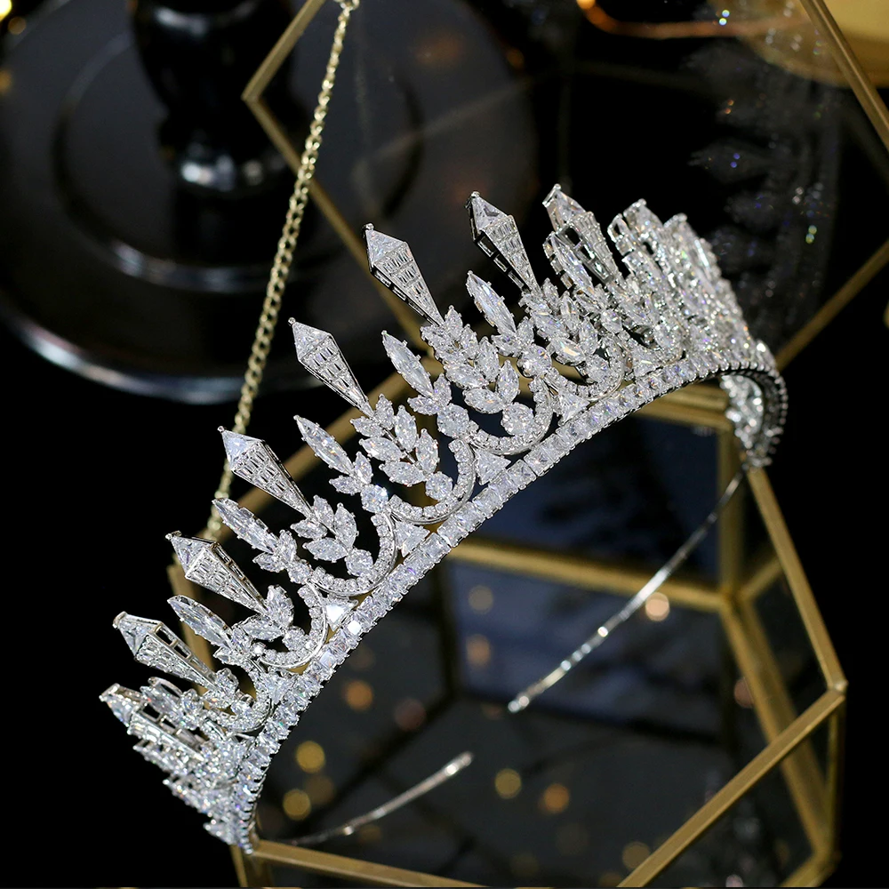 ASNORA 2020 new tiaras wedding hair accessories 3A zirconia unique bridal crown wedding jewelry hair accessories