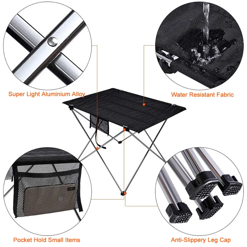 Outdoor Foldable Table Portable Camping Furniture Ultralight Aluminium Computer Bed Tables  Climbing Hiking Picnic Folding Chair 4