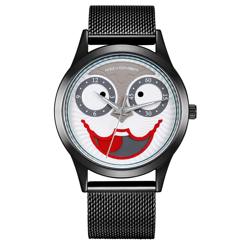 Клоун мужские наручные часы cyber celebrity простая индивидуальность супер scholar концепция электронные ультратонкие студенческие приливы - Цвет: B