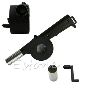 

New Hand Crank Powered Barbecue BBQ Fan Air Blower Fire Picnic Camping Tools