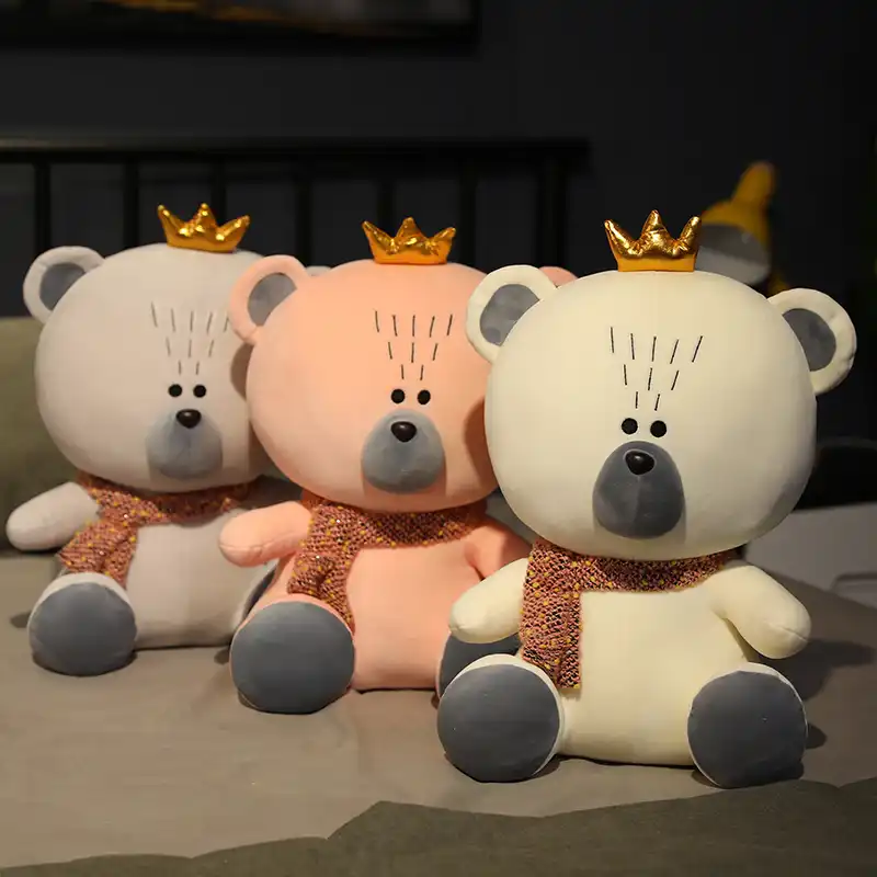 ソフト王冠クマぬいぐるみかわいいクマの人形ぼろ人形ガールベッド枕クリエイティブ人形ダウン綿充填子供の誕生日ギフトホームbedr ぬいぐるみ フラシ天 動物 Aliexpress