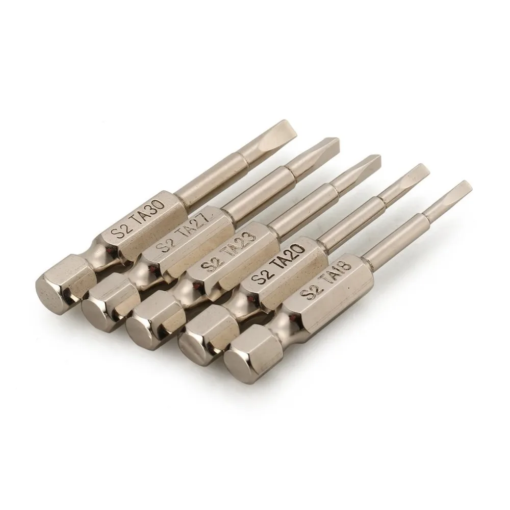 5 PCS S2 Steel Magnetic Triangle Head Screwdriver Bits 50mm 1/4 Hex Shank Nozzle Pneumatic Screwdriver Electric Head