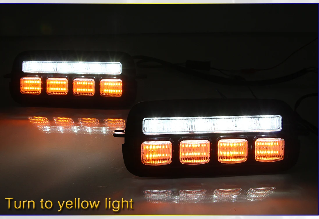 YOS Led drl для Лада Нива 2010- светодиод дневного света с желтым сигналом противотуманной фары